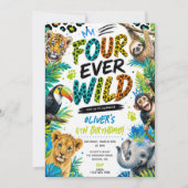 Invitation pour un 4e anniversaire Four Ever Wild (Devant)