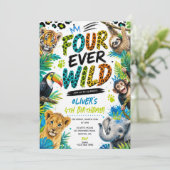 Invitation pour un 4e anniversaire Four Ever Wild (Debout devant)