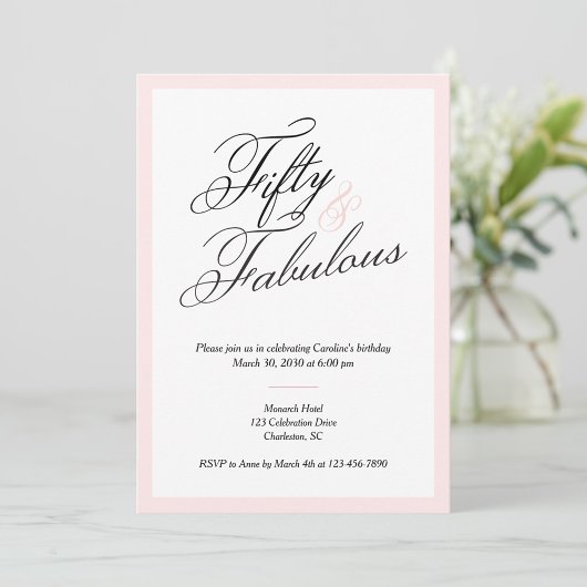 Invitation pour un 50e anniversaire Script 50 & Fa