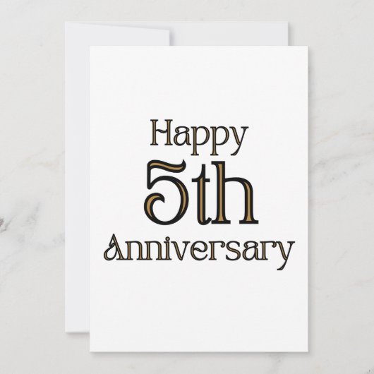 Invitation pour un 5ème Anniversaire de Mariage (Devant)