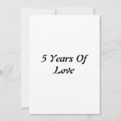 Invitation pour un 5ème Anniversaire de Mariage (Dos)