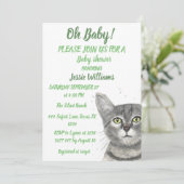 Invitation pour un adorable chaton, chat, bébé gar (Debout devant)