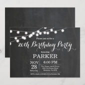 Invitation pour un anniversaire de 20 ans sur tabl (Devant / Derrière)