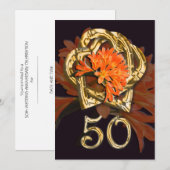 Invitation pour un anniversaire de mariage d'or (Devant / Derrière)