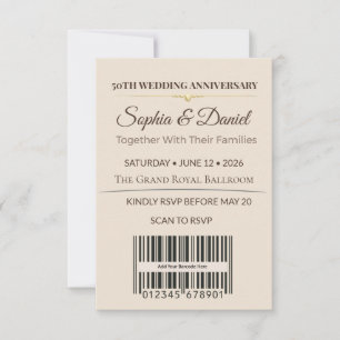 Invitation pour un anniversaire en or Gala d'amo
