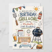 Invitation pour un anniversaire Grill & Chill BBQ (Devant)