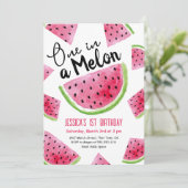 Invitation pour un anniversaire melon unique (Debout devant)