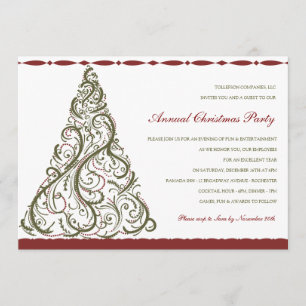 Invitation pour un arbre de Noël vintage