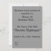Invitation pour un Bal de Costume d'Halloween pour (Dos)