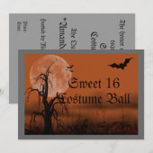 Invitation pour un Bal de Costume d'Halloween pour (Devant / Derrière)