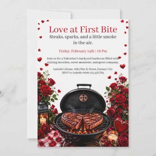 Invitation pour un BBQ de la Saint-Valentin : Amou (Devant)