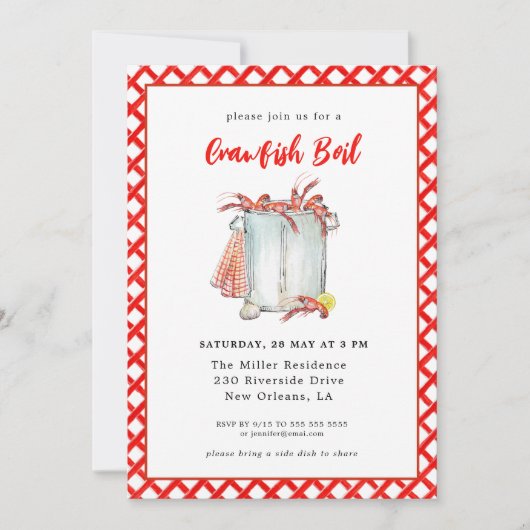 Invitation pour un Boil de fruits de mer d'été aux (Devant)