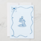 Invitation pour un brunch bébé bleu avec gribouill (Dos)