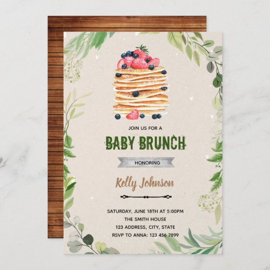 Invitation pour un brunch d'anniversaire (Devant / Derrière)