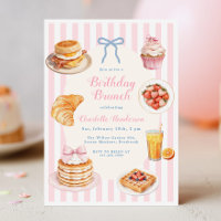 Invitation pour un brunch d'anniversaire Pink Coqu