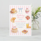 Invitation pour un brunch d'anniversaire Pink Coqu (Debout devant)