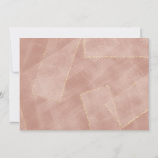 invitation pour un brunch de mariée en or rose mod (Dos)