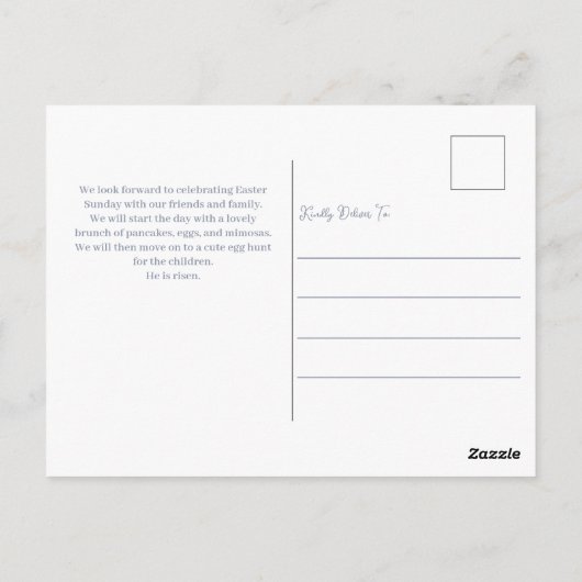 Invitation pour un brunch de Pâques à fleurs viole (Dos)