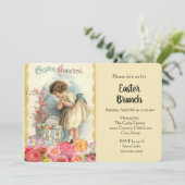 Invitation pour un brunch de Pâques avec des œufs  (Debout devant)