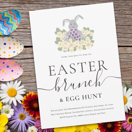 Invitation pour un brunch de Pâques et une chasse