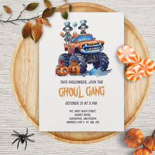 Invitation pour un camion monstre de gang de goule