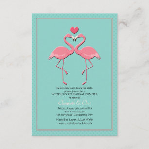 Invitation pour un couple de flamants roses