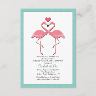Invitation pour un couple de flamants roses - Choi