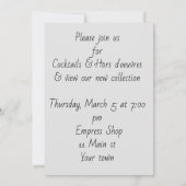 Invitation pour un défilé de mode avec un chapeau  (Dos)