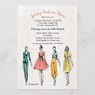 Invitation pour un défilé de mode de mannequins de
