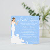 Invitation pour un déjeuner de mariée Chic Blue Wi (Debout devant)