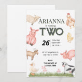 Invitation pour un deuxième anniversaire avec des (Devant / Derrière)