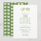 Invitation pour un deuxième anniversaire Two Cool (Devant / Derrière)