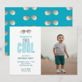 Invitation pour un deuxième anniversaire Two Cool (Devant / Derrière)