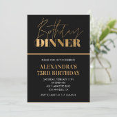 Invitation pour un dîner d'anniversaire Chic Black (Debout devant)