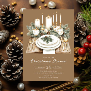 Invitation pour un dîner de Noël aux chandelles ru