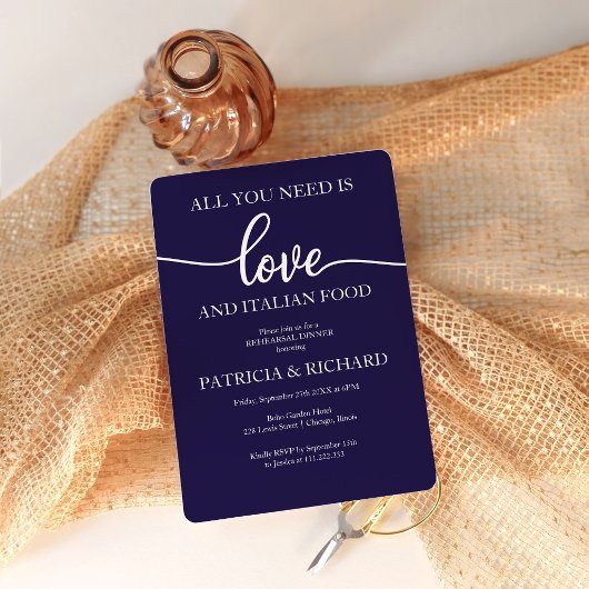 Invitation pour un dîner de répétition de mariage