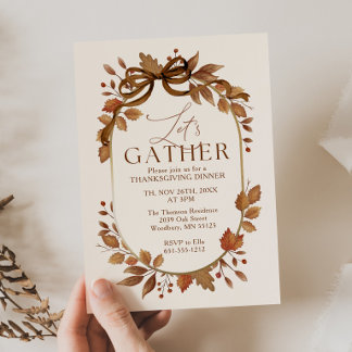 Invitation pour un dîner de Thanksgiving en forêt