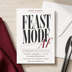 Invitation pour un dîner de Thanksgiving en mode F