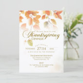 Invitation pour un dîner de Thanksgiving rustique (Debout devant)