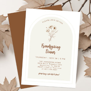 Invitation pour un dîner moderne de Friendsgiving 