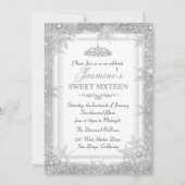 Invitation pour un doux 16ème anniversaire Silver  (Devant)