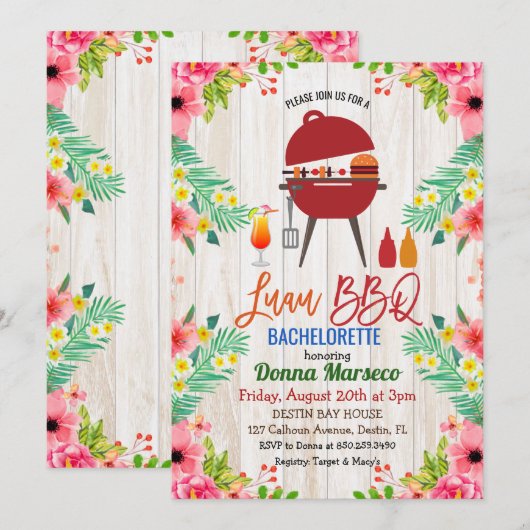 Invitation pour un enterrement de vie de jeune fil (Devant / Derrière)