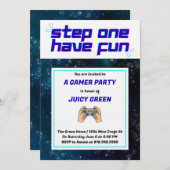 Invitation pour un garçon gamer cool (Devant / Derrière)