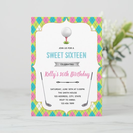 Invitation pour un golf sweet 16 (Debout devant)