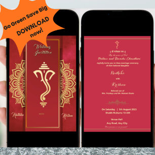 Invitation pour un mariage hindou indien à Ganesha