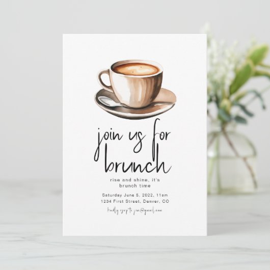 Invitation pour un modèle de carte de brunch (Debout devant)