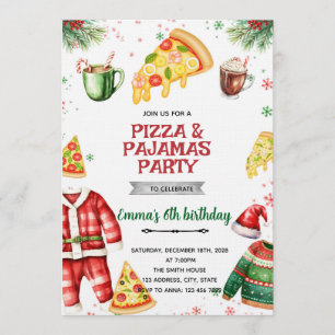 Invitation pour un Noël Pizza et Pyjama