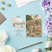 Invitation pour un ours heureux pour un 1er annive (Insitu (Mariage))