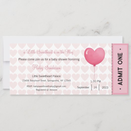 Invitation pour un petit amour en route (Devant)