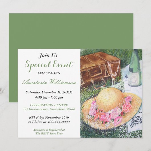 INvitation POUR UN PIC-NIC ROMANTIQUE AU PARC (Devant / Derrière)